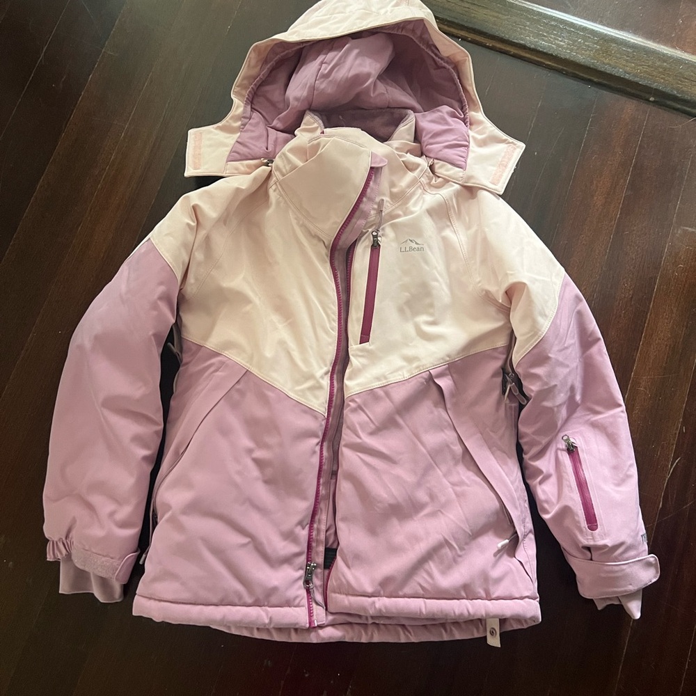 L.L. Bean Kids Pink & Purple Color block Ski Jacket - like new!